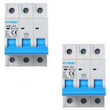 Ettroit - Interruptor automático magnetotérmico 3P 10A 220V 380V Salvavidas Stotz 2 Piezas