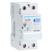 Hager - Interruptor automático de corriente residual pura 2P 40A 30MA a 2 módulos CDA240H