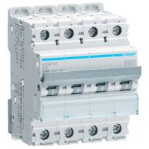 Hager - Interruptor de circuito de 4P 10A 10KA c 4 módulos NCN410A