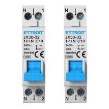 Ettroit - Interruptor diferencial 1P+N 10A C6 4,5kA 30mA 220V 2 piezas