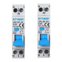 Ettroit - Interruptor diferencial 1P+N 25A C6 4,5kA 30mA 220V 2 piezas