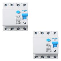 Ettroit - Interruptor diferencial puro 4P 25A 6kA 30mA 380V 2 piezas