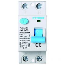Ettroit - interruptor diferencial puro para carril din 2 módulos 2P 40A 240V 300mA 6KA
