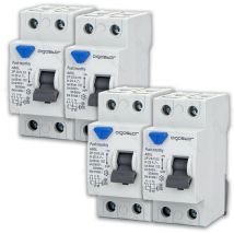 Aigostar - interruptor diferencial salvavidas 25A 2P 30mA 220V 4 piezas