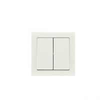 Zenitech - Interruptor doble de dos vías para montaje en superficie Besto, blanco