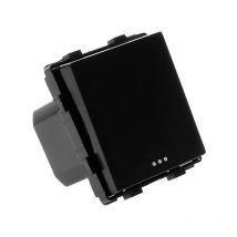 Iluminashop - Interruptor Empotrable Simple Negro de Cruzamiento Serie Modern