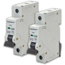 Aigostar - interruptor magnetotérmico 20A 1P curva c 220V 1 Módulo Carril Din 2 piezas