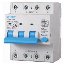 Interruttore magnetotermico differenziale 3P+N, 4 moduli, 415Vac, 32A, 300mA, 6KA, classe a Ettroit JX263268