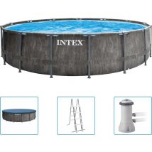 Intex - Ensemble de piscine Greywood Prism Frame Premium 457x122 cm