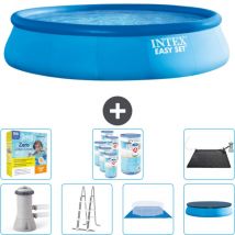 Runder aufblasbarer Easy Set-Schwimmpool – 457 x 107 cm – Blau – Inklusive Zubehör CB50 - Intex