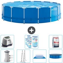 Rundrahmen-Schwimmbecken – 457 x 122 cm – Blau – Inklusive Zubehör CB58 - Intex