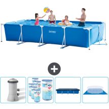 Schwimmbecken mit rechteckigem Rahmen – 450 x 220 x 84 cm – Blau – Inklusive Zubehör CB88 - Intex