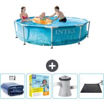 Schwimmbecken mit rundem Rahmen – 305 x 76 cm – Wasserdruck – im Lieferumfang enthalten Accessoire CB11 - Intex