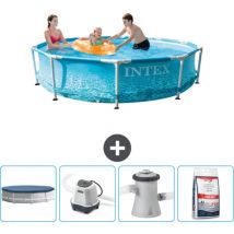 Schwimmbecken mit rundem Rahmen – 305 x 76 cm – Wasserdruck – im Lieferumfang enthalten Accessoire CB53 - Intex