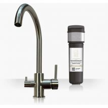 INTU Flair Brushed Nickel 3-1 Cold Swan Filtered Water Tap & Pro Filter