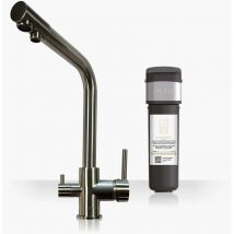 INTU Fusion Brushed Nickel 3-1 Cold Square Filtered Water Tap & Pro Filter