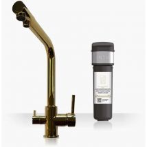 INTU Fusion Gold 3-1 Cold Square Filtered Water Tap & Pro Filter