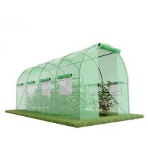 Eurospen - Invernadero de jardín Túnel 8m² - lona armada - ventanillas laterales, puerta con cremallera