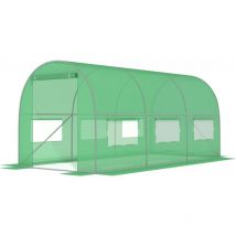 Viking Choice - Invernadero de jardín 3,5x2x2 metros - 7m2 - estructura de metal con lámina de pe verde - con ventanas mosquiteras