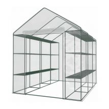 Eurospen - Invernadero de jardín - con estanterias y puerta con cremallera 4m2