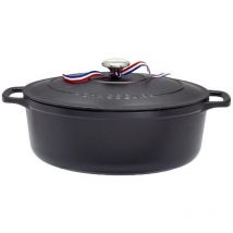 Chasseur - Cocotte ovale en fonte émaillée 27cm noire sublime puc472701