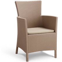 Allibert - Chaise de salle à manger de jardin Iowa Cappuccino 215519 Keter