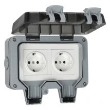 IP66 Prise étanche,prises extérieure résistant aux intempéries,prise murale pour extérieur,Boîte de Derivation Étanche,Double prise étanche,pour