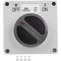 IP66 Wasserdichter Schalter 250 v 2-Positionen-Drehwahlschalter Staubdichter Ein-Aus-Schalter für den Außenbereich(2P20A)
