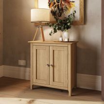 Iqgb - FWStyle Sideboard 2 Large Doors Natural Oak Finish Oak Veneered Top