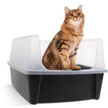 Iris Ohyama - Arenero Abierto Xl Para Gato – Caja De Arena Grande Sin Tapa, Altos Bordes Antisalpicaduras, Fácil De Limpiar, Para Gatos Grandes, 