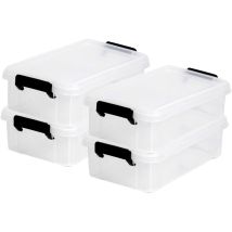 Aufbewahrungsboxen Kunststoff, Multifunktional, 4 L, Deckel, Ergonomischer Griff, Büro, Schlafzimmer, Wohnzimmer - Ddmbx-4 - Transparent - Iris Ohyama