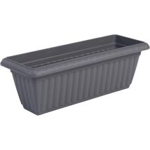 Pflanztopf Slim Übertopf mit Wasserablauf/Reservierungssystem für die Gartenarbeit – Slim Planter Relief 500, Grau - Iris Ohyama