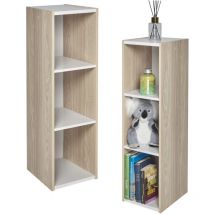 Iris Ohyama, Bücherregal Mit Drei Regalen, Set Aus 2 Akzentmöbeln, Ub-9025, Hellbraun
