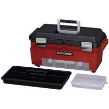 Organizer, custodia, baule, cestino, cassetta degli attrezzi, fai da te, chiusura a vite, senza bpa, HP-52, rosso, impilabile, clip di chiusura - L25