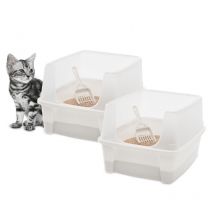 Lettiera per gatti, Toilette chiusa per gatti, Pala, L48,5 x P38 x H30 cm, Lotto di 2, CLH-12, Bianco - Iris Ohyama