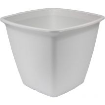 Blumentopf Quadratischer Übertopf mit Wasserablauf/Reservierungssystem für die Gartenarbeit – Quadratischer Blumentopf 360, Weiß - Iris Ohyama