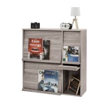 Iris Ohyama - Armadietto, Scaffale, Libreria Portaoggetti, con 4 Ante Pieghevoli, Design, Versatile, Ufficio, Camera da Letto, Soggiorno, Sala da
