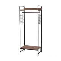 Kleiderständer mit Holzregalen, Aufrecht, Schwarz, Modernes, Robuster Rahmen, Rutschfest, Für Schlafzimmer, Studio, Schrank, Kleidung & Schuhe,