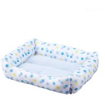 Letto, Cuscino, Cesto rettangolare lavabile, Due lati con bordo, L44 x P53 x H14 cm, Antiscivolo, Per cani, gatti, PCSB-20M, Pois - Iris Ohyama