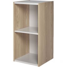 Mobile contenitore, libreria, 2 ripiani modulari, moderno, ufficio, camera da letto, soggiorno - Space Saving Shelf - UB-6030 - Marrone chiaro - Iris
