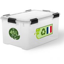 Iris Ohyama, Luftdichte Aufbewahrungsbox Aus Kunststoff, 45l, Einzelstück, Transparent, Wsb-45