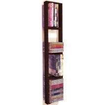Watsons - iris - Wall Mounted 76 cd / 32 dvd / Blu ray Storage Frame Shelf - Brown - Brown