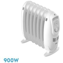 Irlande Radiateur à huile blanche 900W 7 éléments 3 puissances Thermostat (38,2x35,2x18cm)