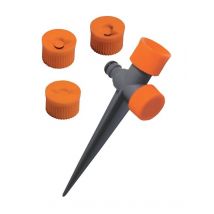 Irrigatore Statico con Puntale pvc 4 testine per Irrigazione totale o parziale