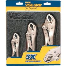 Visegrip - Irwin 10508020 3 Piece Curved Jaw Locking Plier Set 10CR 7CR 5C