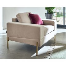 Lisa Design - Isaure - fauteuil en velours - beige
