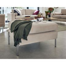 Lisa Design - Isaure - pouf en velours - beige