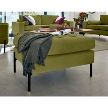 Lisa Design - Isaure - pouf en velours - vert olive