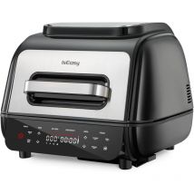 Iseasy - Friteuse à air sans huile de 3.8L,1700W,7 en 1 Air Fryer,50°C-250°C, Sonde Numérique, Fonction de Réservation, Contrôle