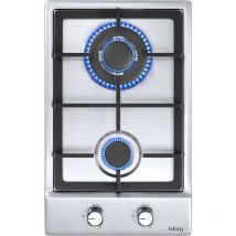 Placa de gas de 2 Quemadores 3,3/1kw 31cm Plata–(Acero inoxidable)Gas Natural/Propano-2 fuegos - Iseasy